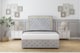 image 2 of Sloomy Sofia Gold Silver Naples Divan Bed Base No Drawers With 26 Inch Strutted Headboard & 12 Inch Matching Footboard | Silver | Silver | Small Double | 1