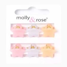 Molly And Rose Card Of 6 Star Mini Clamps 8206 1 cm | Multi | 6