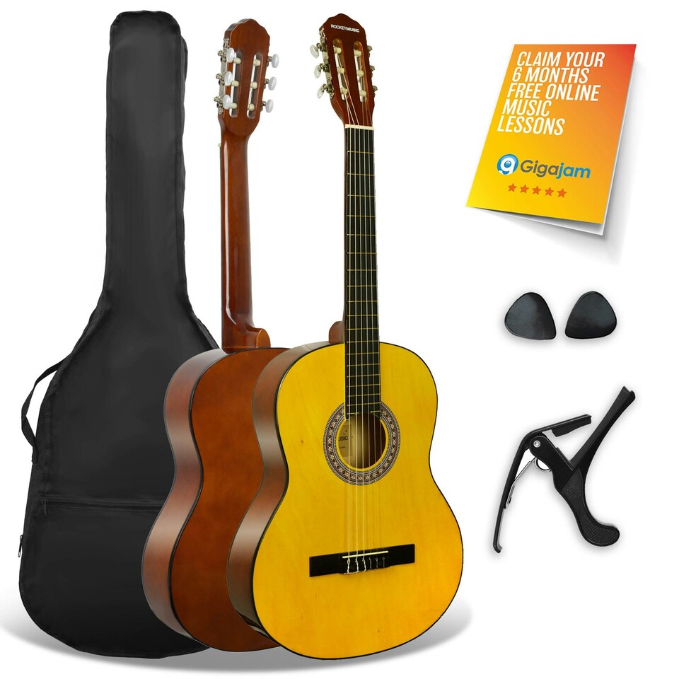 image 1 of XF Full Size Classical Guitar Starter Pack Brown
