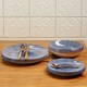image 1 of Interiors By Premier Unique 12 Piece Blue & White Dinner Set,Dolomite Dinnerware Plates And Bowls,Scratch-Resistant Crockery Set