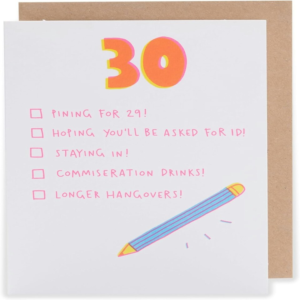 image 1 of Funny Checklist Design 30th Birthday Card for Her/Friend
