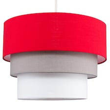 ValueLights Aztec 3 Tier Red Fabric Ceiling Light Shade Red
