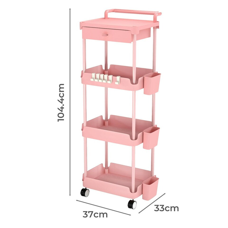 image 1 of Levede Rolling Kitchen Cart Island Portable Serving Trolley Beauty Storage Rack