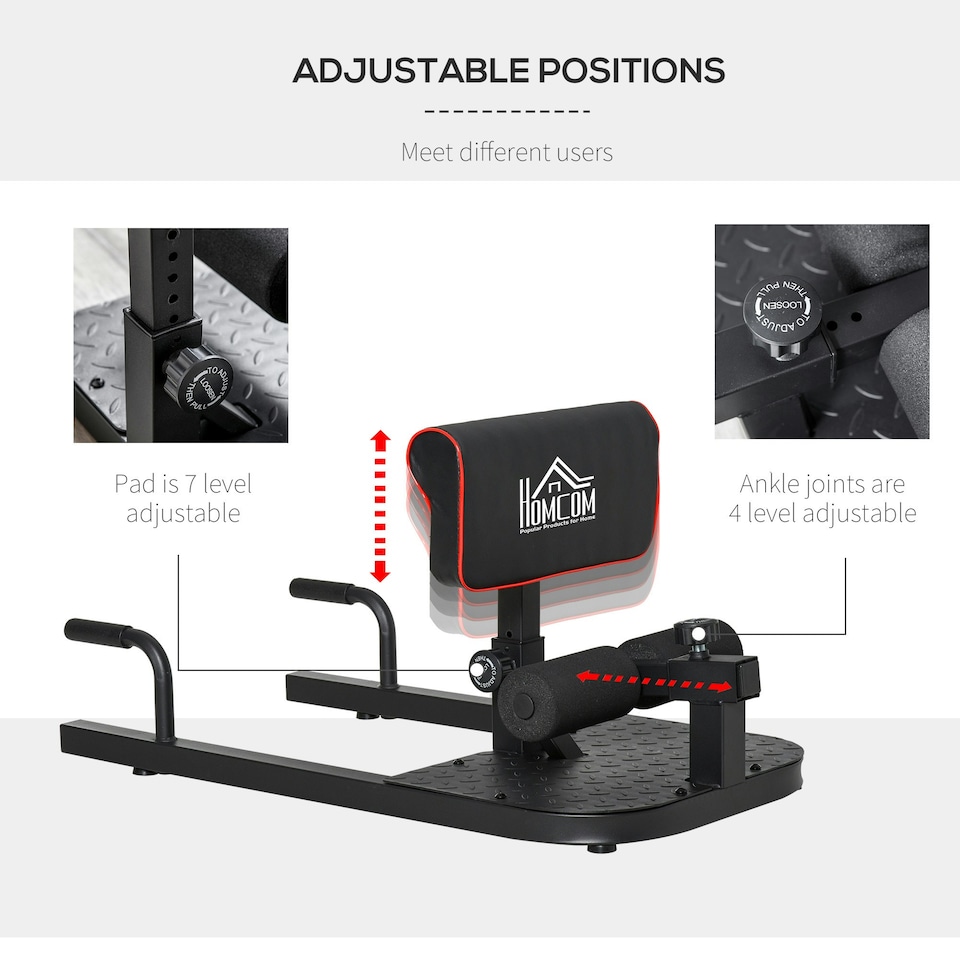 image 1 of HOMCOM 3 IN 1 Squat Machine Sit Up Push Up Gym Work Out Leg Exercise Adjustable