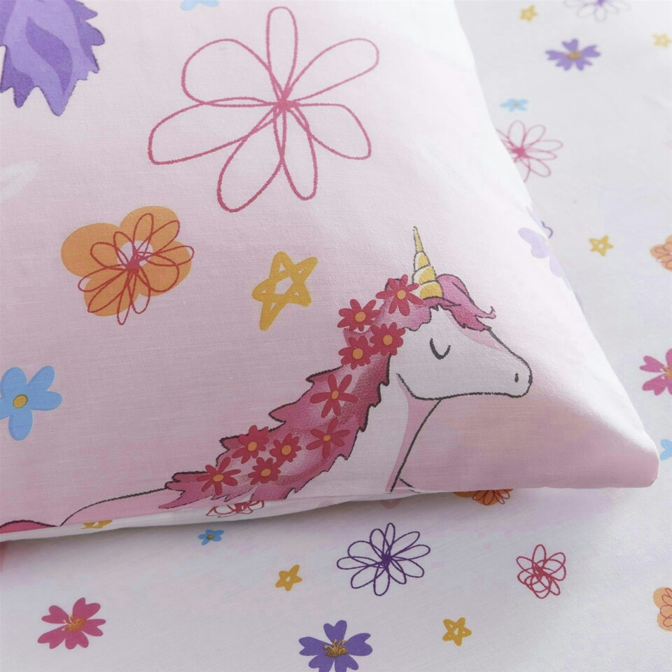 image 1 of Unicorn Duvet Cover Set - Pink - Single