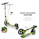 image 4 of HOMCOM Kick Scooter, Folding 2 Wheel Scooter with Dual Brake System, Dual Suspension, 230mm Big Wheels and 3 Adjustable Handlebar, for 14 older Teens Adults, up to 100KG, Green