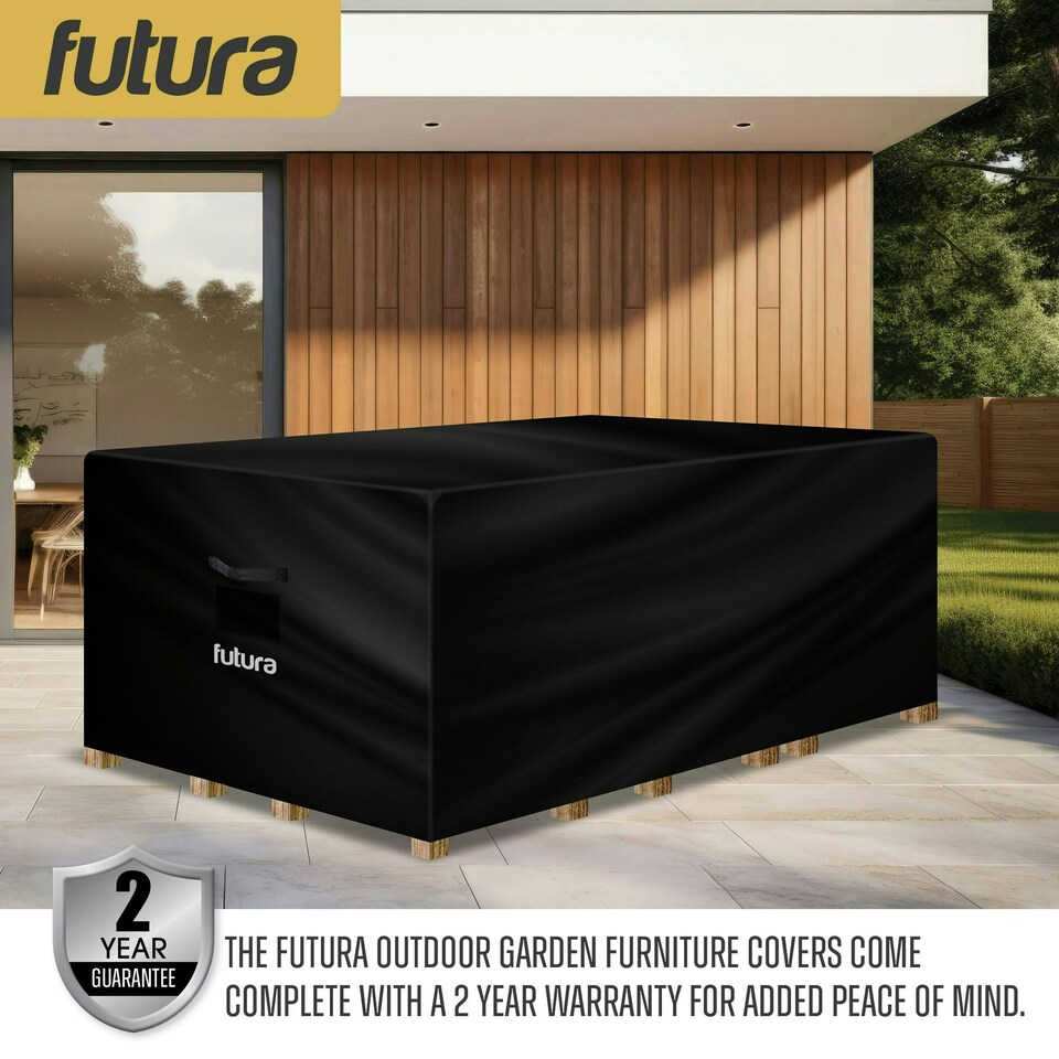 image 1 of Futura Rectangular 200x160x70cm Waterproof Garden Furniture Cover 420D Black