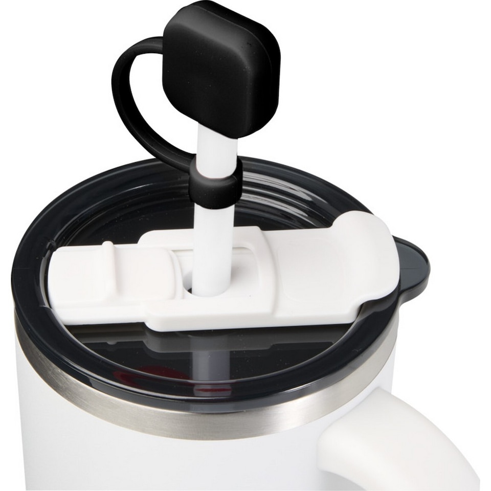 image 1 of Floso Sip Silicone Straw Protector | Black | Solid Black | One Size | 1