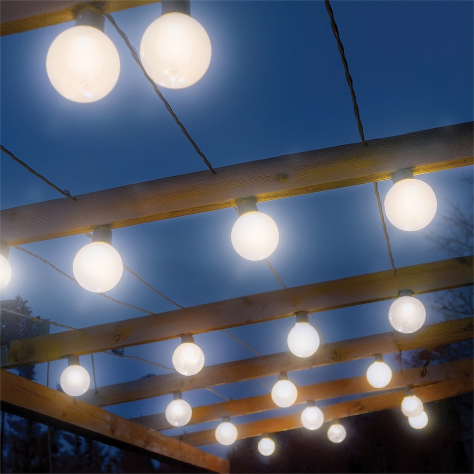 image 1 of Festoon Black Rubber IP65 5m/10x2w Warm White Opaque lamps