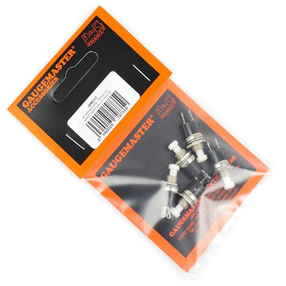 image 1 of Gaugemaster Electric White Push to Make Switches (5)