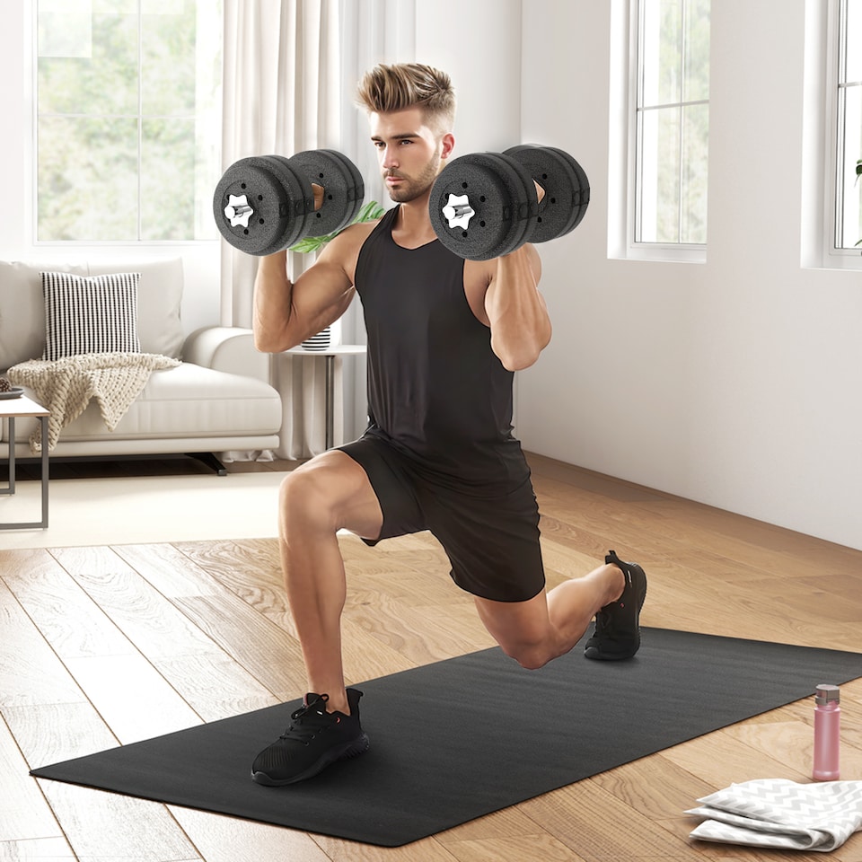 image 1 of HOMCOM 30KG Adjustable Dumbbells Weight Set Hand Weight for Body Fitness