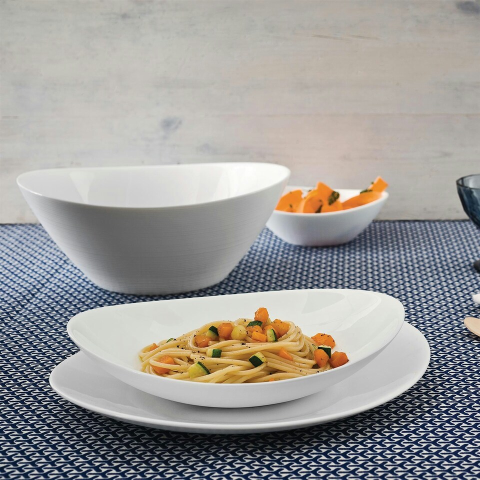 image 1 of Bormioli Rocco Prometeo Oval Glass Soup Plates - 23cm - White - Pack of 6 White