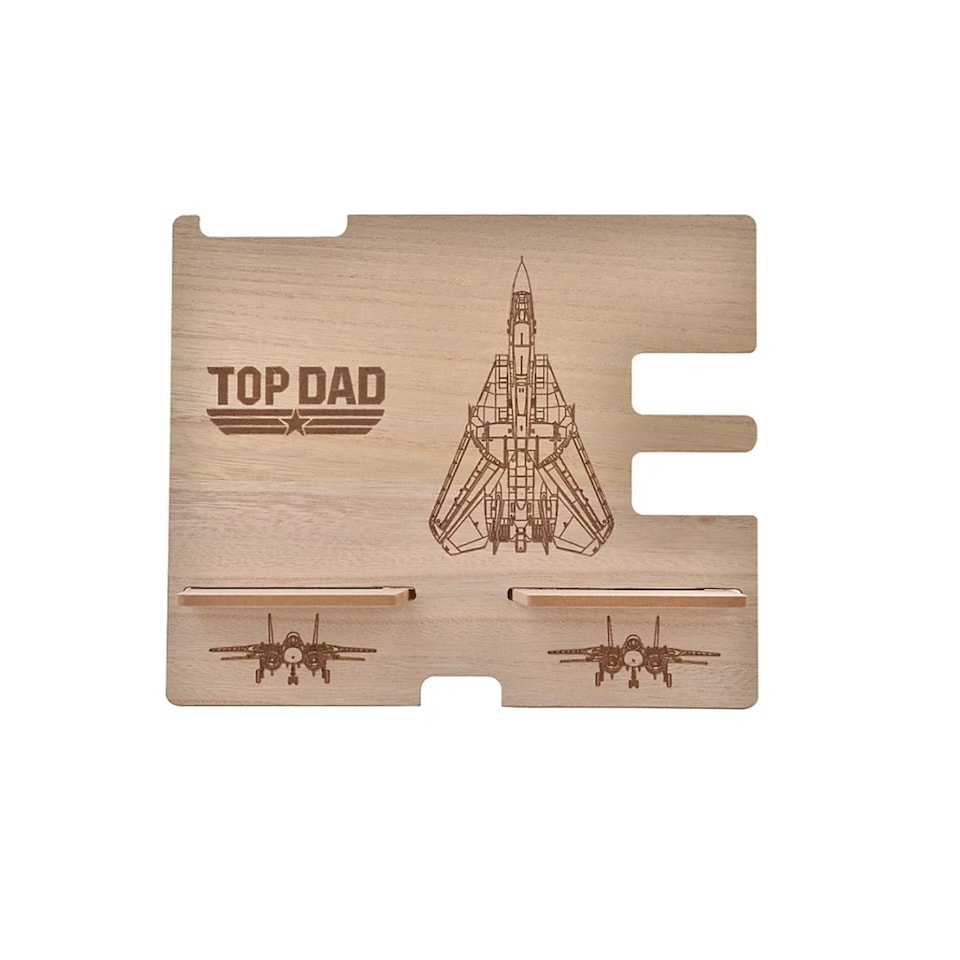 image 1 of Top Gun Wooden Desk Tidy Brown