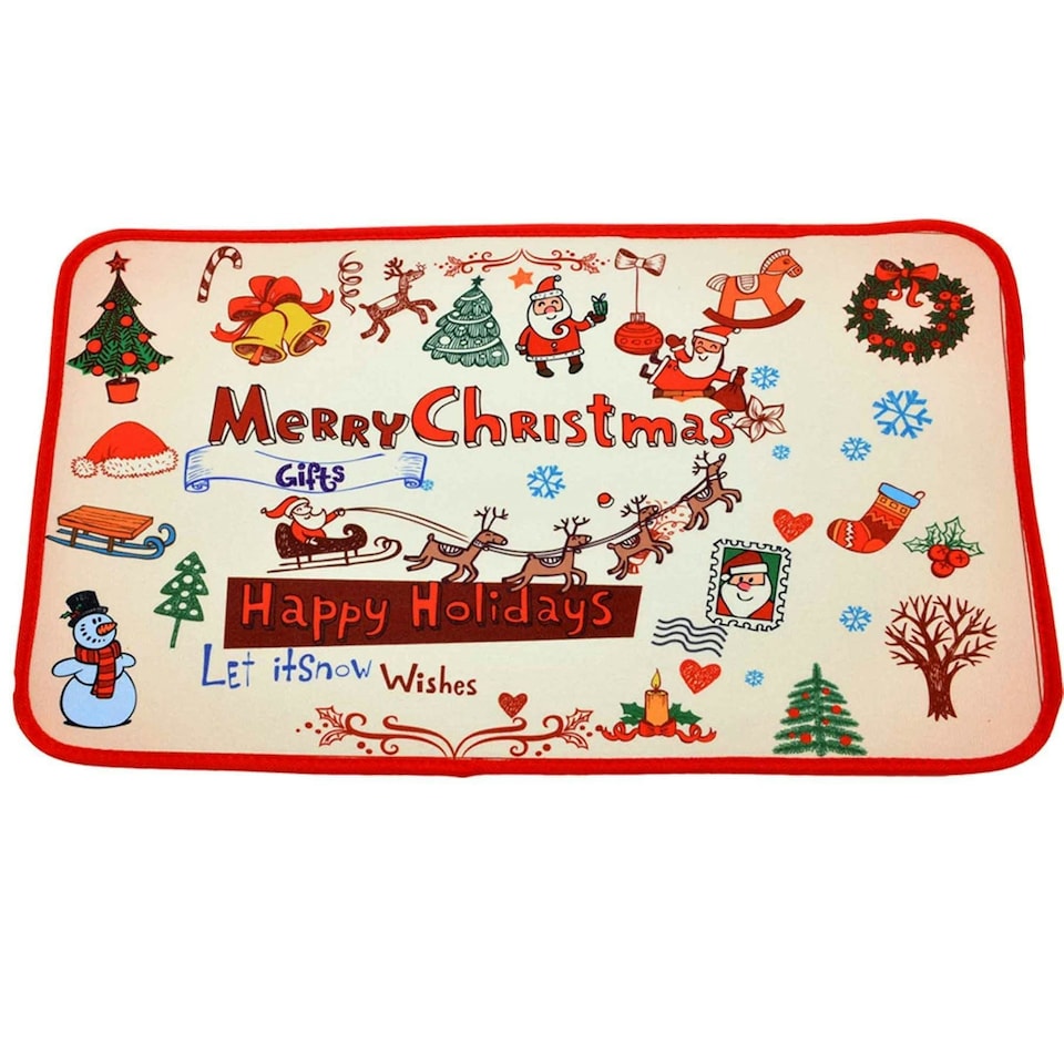 image 1 of 1 x Christmas Doormat Christmas Theme Printed Soft Floor Mats