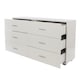 image 5 of Lido 3+3 Drawer White Gloss Wide Chest of Drawers - White High Gloss Bedroom Storage with Matte Silver Handles | White | White | 1
