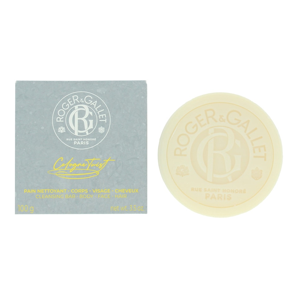 image 1 of Roger & Gallet Cologne Twist Cleansing Bar 100g Body Face Hair