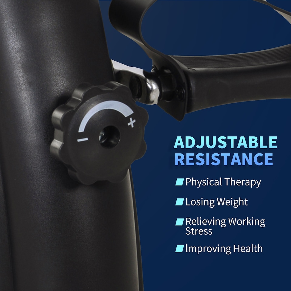 image 1 of HOMCOM Mini Exercise Bike Portable Pedal Manual Machine Indoor Fitness Black | Black
