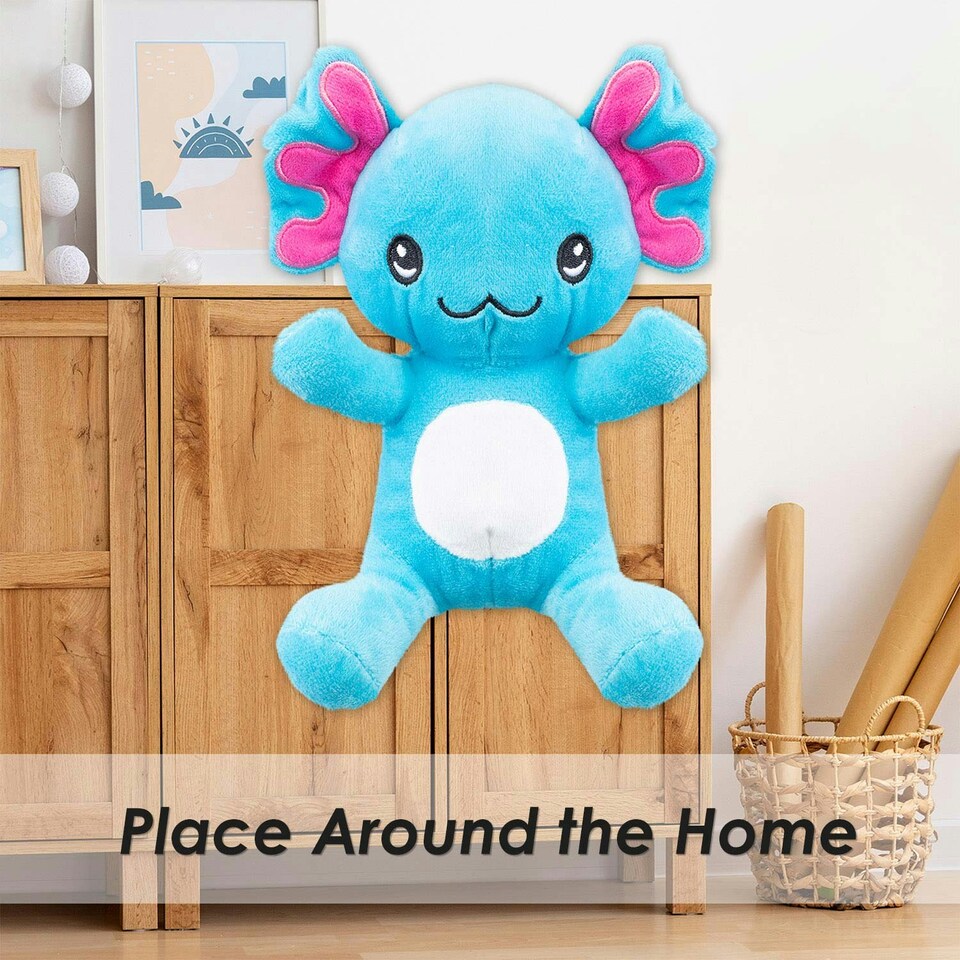 image 1 of Sitting Axolotl Soft Toy Cute Plushie Huggable Cuddly Stuffed Toy 20cm Blue