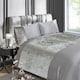image 1 of Velvet Polycotton Duvet Cover Set with Pillowcase Silver | Double