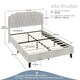 image 3 of Yaheetech 135 cm W x 190 cm L Upholstered Bed Frame with Button-Tufted Headboard Beige