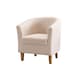 image 9 of Fabric Tub Chair Colour Range Wooden Legs Armchair Living Room Modern Office | Cream