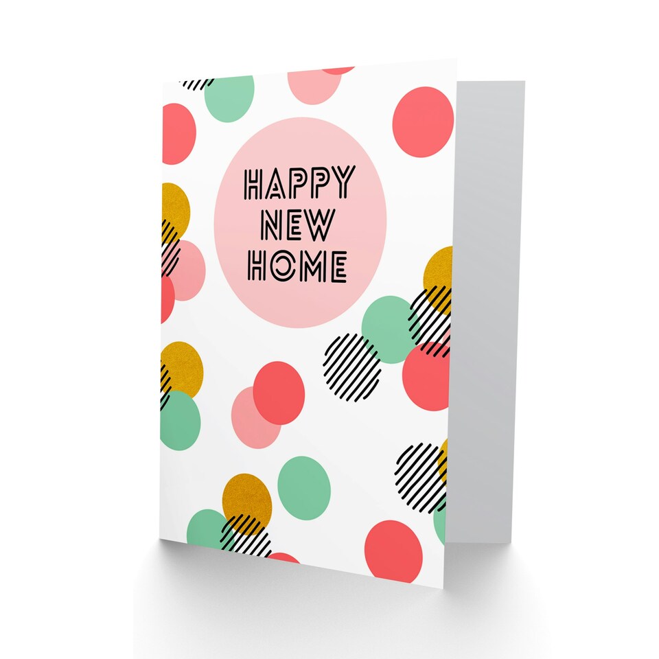 image 1 of Bright Modern Circle Pattern New Home Card