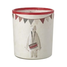 Heaven Sends Christmas Drummer Polar Bear Candle Holder