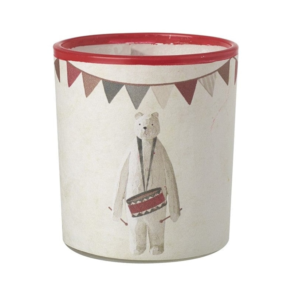 Heaven Sends Christmas Drummer Polar Bear Candle Holder