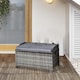 image 1 of Outsunny PE Rattan Outdoor Storage Bench, Aluminium Garden Bench with Storage Underneath with Zipped Inner Lining, Rods for Deck, Mixed Grey