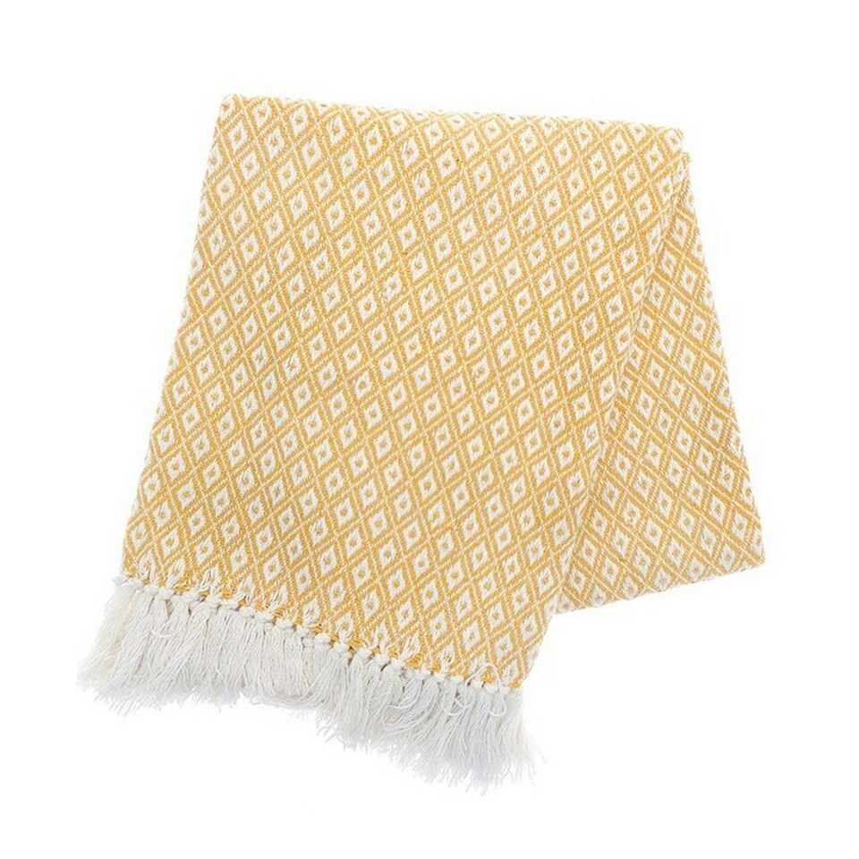 Home & Living Oxford Throw - Ochre Yellow - One Size