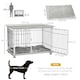image 7 of PawHut Dog Crate Furniture End Table w/ Soft Washable Cushion, Lockable Door