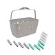 image 1 of JVL Plastic Peg Basket, Grey with 36 Strong Hold Plastic Pegs, Aqua