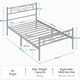 image 3 of Yaheetech Metal Platform Bed Frame with Cloud-inspired Design Headboard Silver, 3ft Single
