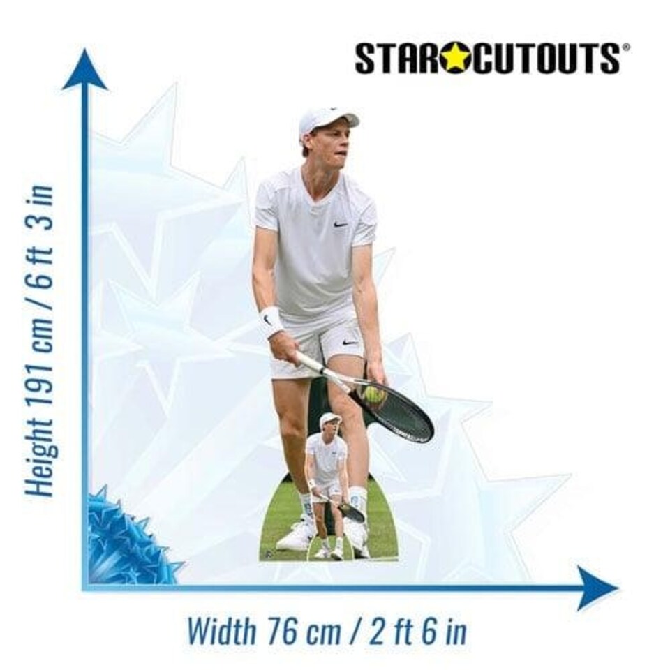 image 1 of Jannik Sinner Lifesize Cardboard Cutout 191cm