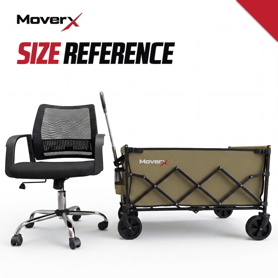 image 1 of MoverX 150L/150kg Folding Camping Trolley / Festival Wagon - Khaki