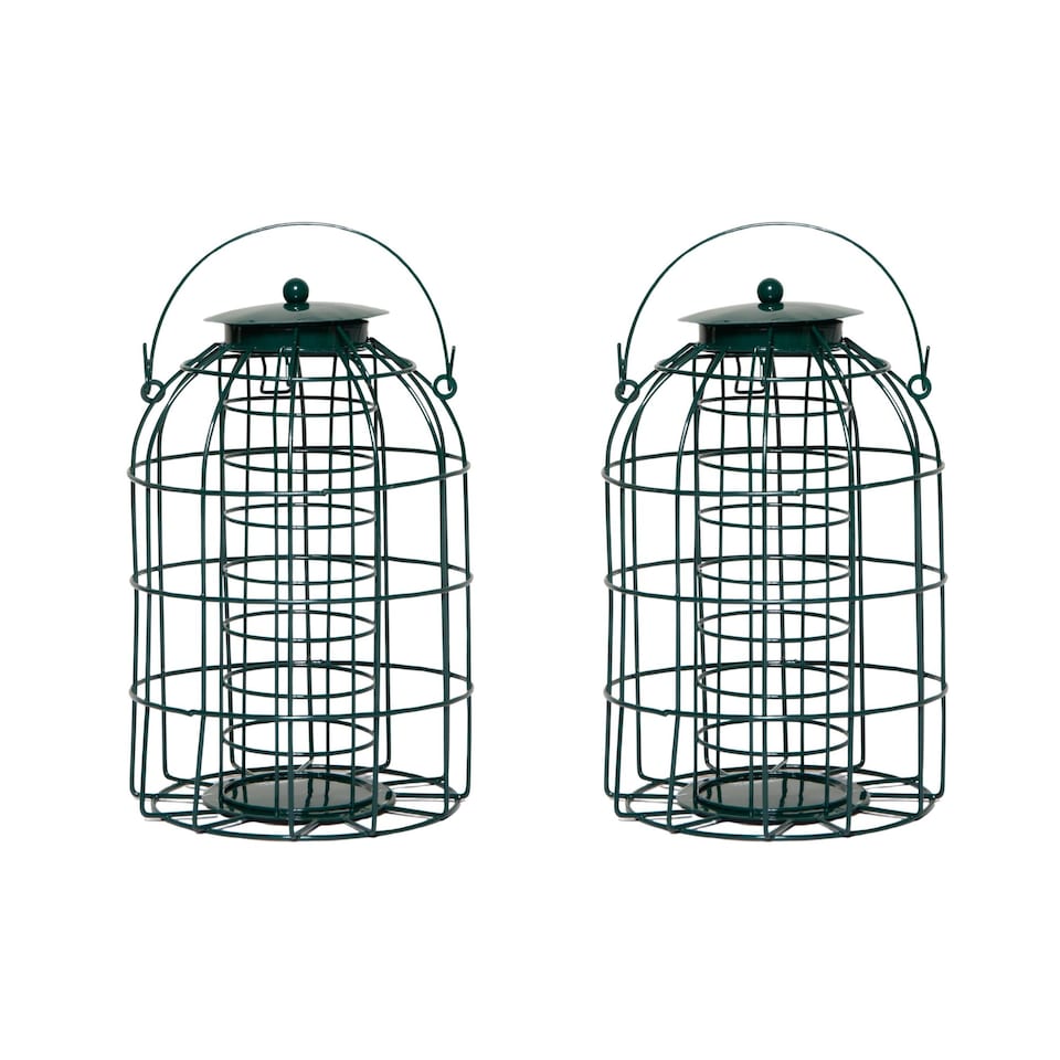 image 1 of Pack of 2 Wild Bird Fat Ball Feeder with Squirrel Guard