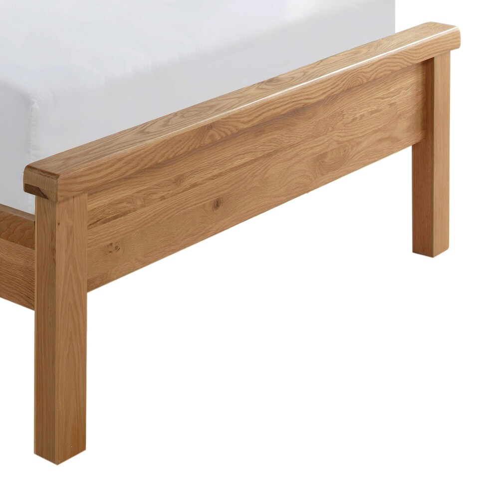 image 1 of 4ft6 Double Real oak,Chunky, Curved, Solid,strong,wood bed frame.Low foot end wooden bedstead