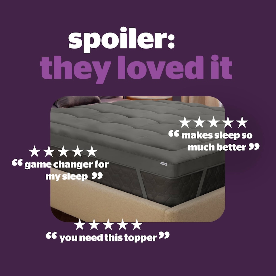image 1 of Silentnight Deep Sleep Ultimate Mattress Topper 1000, 10cm Thick, Grey