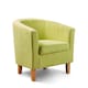 image 4 of Fabric Tub Chair Colour Range Wooden Legs Armchair Living Room Modern Office | Green
