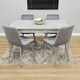 image 3 of Dining Table with 4 Grey Velvet Chairs Stone Grey Effect Wood Table Set for Dining Room Grey