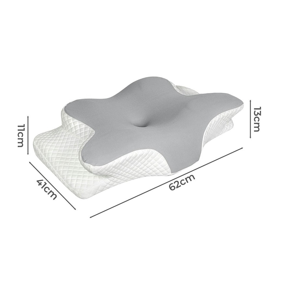 image 1 of Lavio Contour Memory Foam Pillow Cervical Neck Shoulder Pain Relief Grey Grey