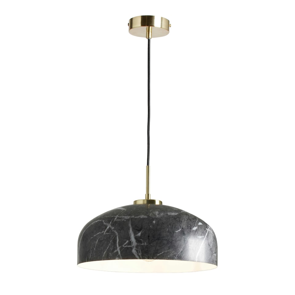 image 1 of BHS Java Spun Metal Marble Effect Ceiling Pendant, Grey