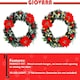 image 4 of Christmas Wreath, Artificial Door Wreath with LED Lights, Xmas Wreath