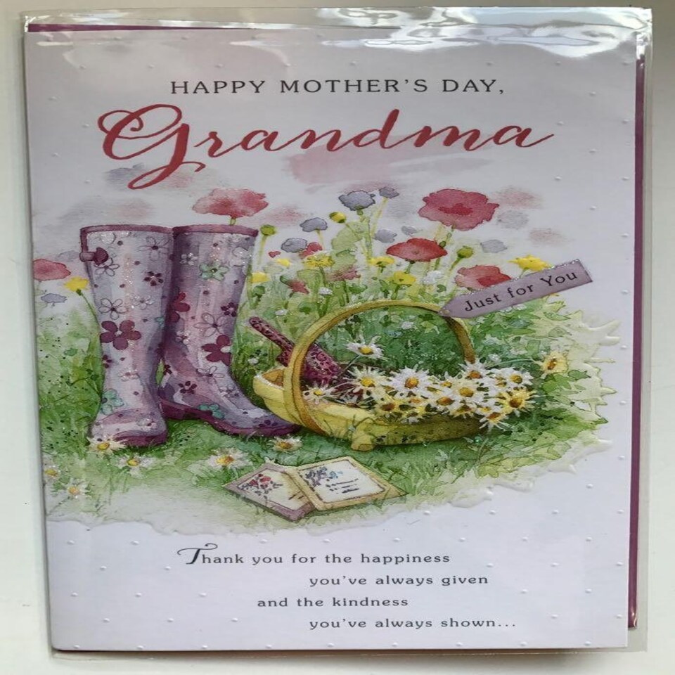 image 1 of Grandma Wellies And Flowers Mother's Day Card