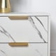 image 4 of OHS Marble Effect Nightstand Bedside Table End Side Cabinet