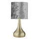 image 3 of Set of 2 Romana - Antique Brass Touch Table Lamps Crushed Velvet Shade