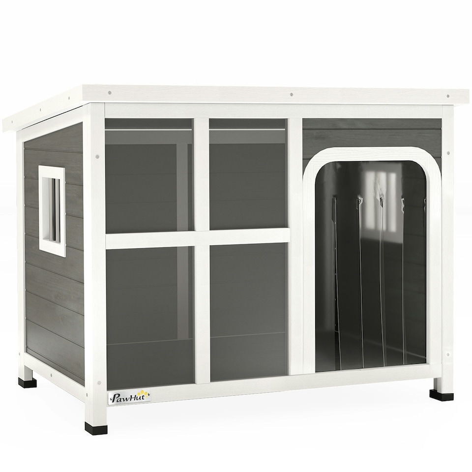 image 1 of PawHut Outdoor Wooden Dog Kennel w/ Openable Top, 90 x 62 x 71cm