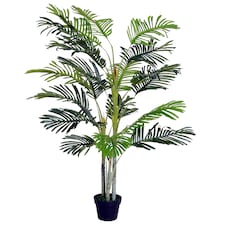Outsunny Artificial Tree, 150cm Tropical Palm Tree, Fake Plants in Pots, FauGreen Plant for Indoor Home Office Living Room Decoration