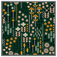 Selection of flowers print (Picutre Frame) Grey | XS