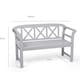 image 3 of Greenhurst Bewdley 2-Seater Wooden Garden Bench – Solid Acacia Hardwood, Weather-Resistant White Finish